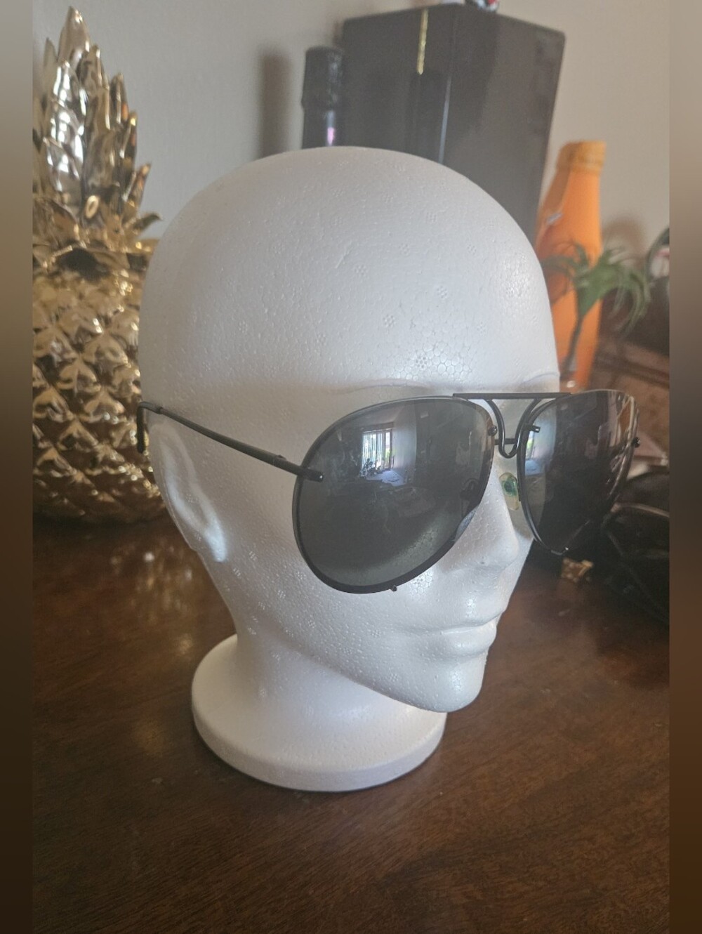 Aviator Sunglasses in Dark Gunmetal with Black Lenses